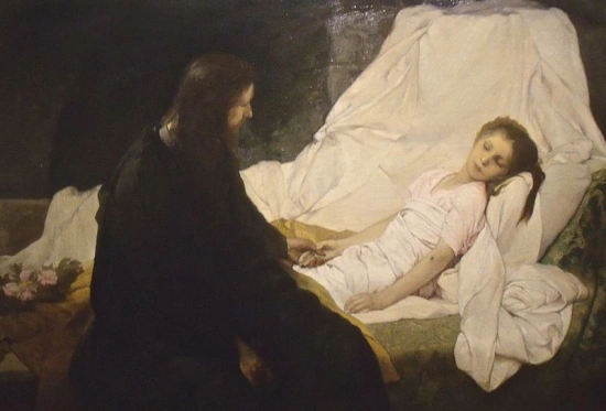 The resurrection of Jairus's daughter.